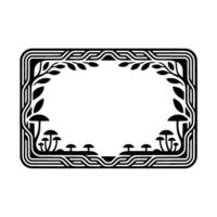 Art Nouveau Mushroom Frame Elegant Botanical Border - Art nouveau vector