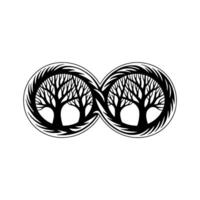 Eternal Roots Intertwined Tree Symbol of Infinity vector