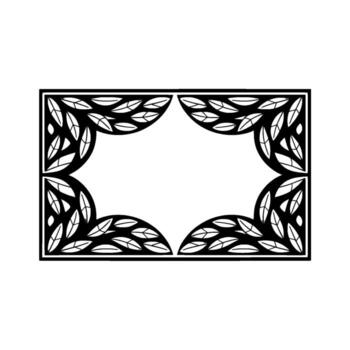 Geometric Leaf Frame, Elegant, Subtle Texture vector