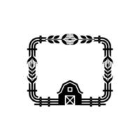 Rustic Farmhouse Emblem, Vintage Silhouette vector