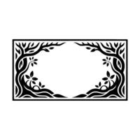 Stylized Black Tree Frame, Organic Border, Minimalist vector