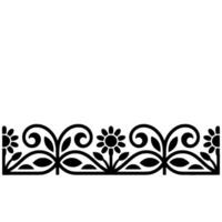 Intricate Floral Border, Vintage Style, Decorative Element - Lineart - Ornament vector