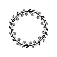 Delicate Floral Wreath, Minimalist, Botanical Illustration vector
