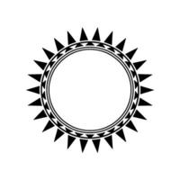 Tribal Sunburst Frame Geometric Polynesian vector