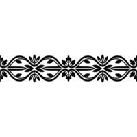 Elegant Black Floral Border, Vintage Element - Ornament, Swirl vector