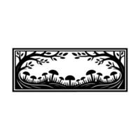 Enchanted Forest Border, Stylized Woodland Illustration - Trees vector
