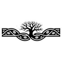 Celtic Tree of Life with Coffee Bean Border Symbolic vector