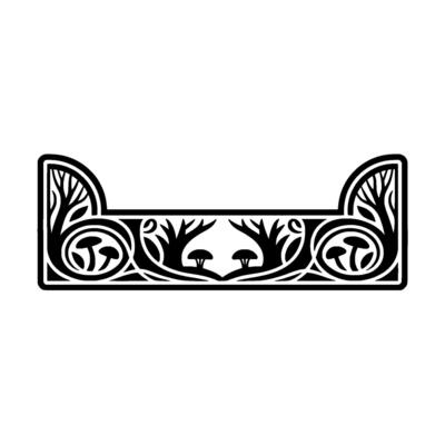 Intricate Forest Border, Stylized Black White - Decorative