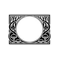 Art Nouveau Frame Forest Mushroom Motif vector