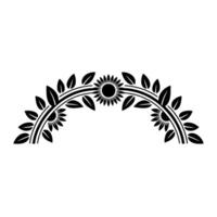 Stylized Sunflower Arch Minimalist Floral - Decorative vector
