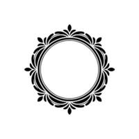 Elegant Black Floral Frame, Vintage Element - Circle - Ornament vector