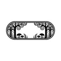 Enchanted Forest Emblem, Whimsical Border vector