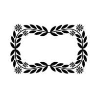 Elegant Black Laurel Wreath Border, Minimalist - Frame vector