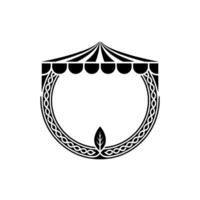 Stylized Shield Emblem, Celtic Knot, Vintage vector