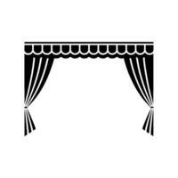 Dramatic Curtain Silhouette, Minimalist Stage vector
