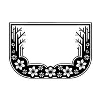Elegant Japanese Blossom Frame, Minimalist - Sakura vector