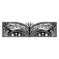 Stylized Botanical Border, Vintage Illustration - Symmetry vector