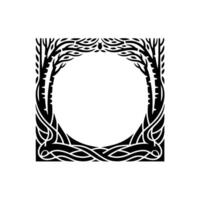 Intricate Celtic Frame, Woodland Motif, Vintage - Foliage vector