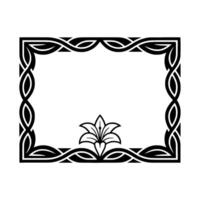 Intricate Celtic Lily Frame, Vintage Elegance vector