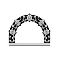 Geometric Arch with Floral Motif, Minimalist vector