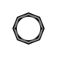 Geometric Hexagon Frame, Minimalist, Circular Focus vector