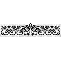 Intricate Floral Border, Elegant, Vintage Motif - Ornament - Decorative vector
