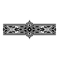 Intricate Black Floral Border, Decorative Element - Pattern vector