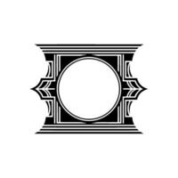 Art Deco Circle Frame, Geometric Elegance - Art deco vector