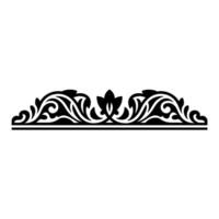 Elegant Black Floral Border, Vintage Element - Ornament, Classical vector