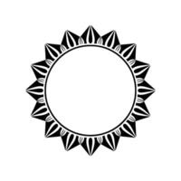 Geometric Sunburst, Minimalist, Circular Motif - Outline vector