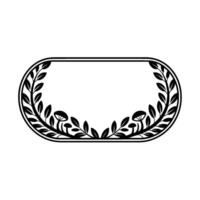 Elegant Oval Frame, Botanical Ornamentation, Vintage - Laurel vector