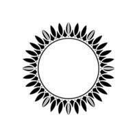 Stylized Circular Ornament, Minimalist - Leaf vector