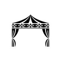Vintage Circus Tent with Curtains Stylized Emblem vector