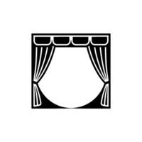Dramatic Stage Silhouette, Minimalist Curtain - Theater vector