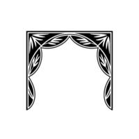 Art Deco Corner Ornament, Elegant Botanical - Art deco vector