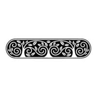 Elegant Oval Ornament, Botanical Swirl Border vector