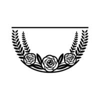 Elegant Floral Wreath Border, Vintage - Roses - Laurel vector