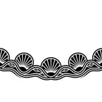 Art Deco Seashell Border Elegant Marine Motif vector
