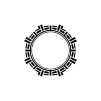 Elegant Circular Greek Key Border, Minimalist vector