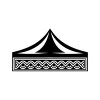 Geometric Tent Emblem, Celtic Border, Minimalist vector