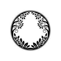 Elegant Botanical Circle, Vintage, Circular Emblem vector