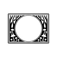 Art Nouveau Frame, Mushroom Motif, Elegant Border vector