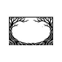 Stylized Forest Frame, Minimalist Nature - Illustration vector