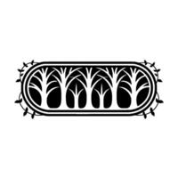 Elegant Botanical Ornament, Vintage Style Border - Emblem vector
