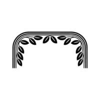 Stylized Arch with Leaf Motifs - Minimalist Element vector