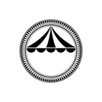 Geometric Tent Emblem, Minimalist - Circular vector