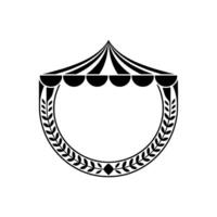 Elegant Tent Shield Emblem, Vintage vector