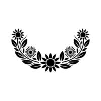 Stylized Floral Emblem, Vintage Scandinavian vector