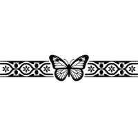 Elegant Butterfly Border, Vintage vector