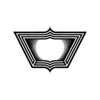 Geometric Shield Emblem, Vintage Style vector